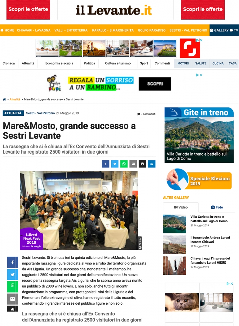 Mare&Mosto, grande successo a Sestri Levante