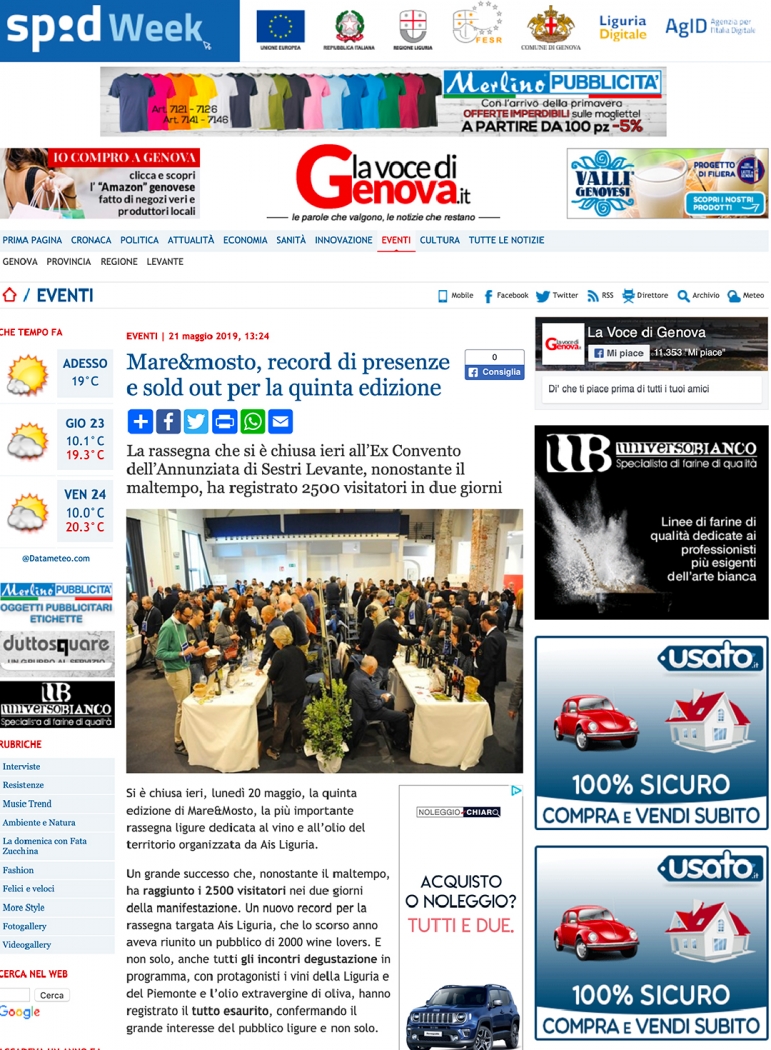 Mare&Mosto, record di presenze e sold out per la quinta edizione