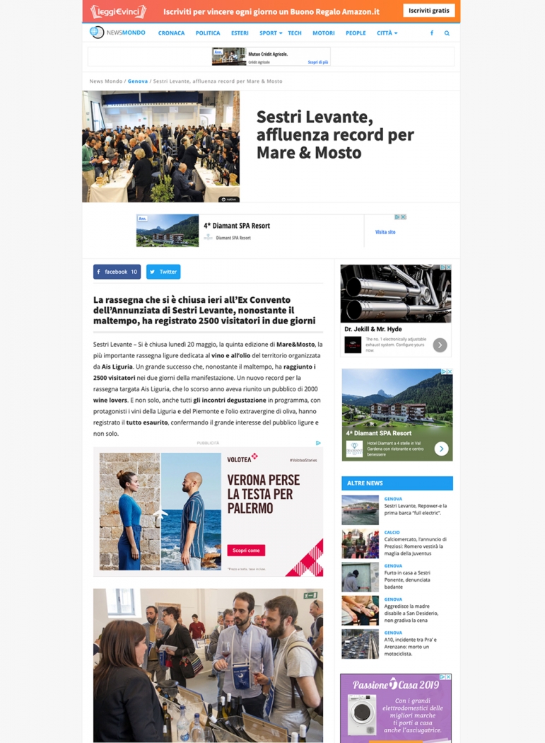 Sestri Levante, affluenza record per Mare & Mosto