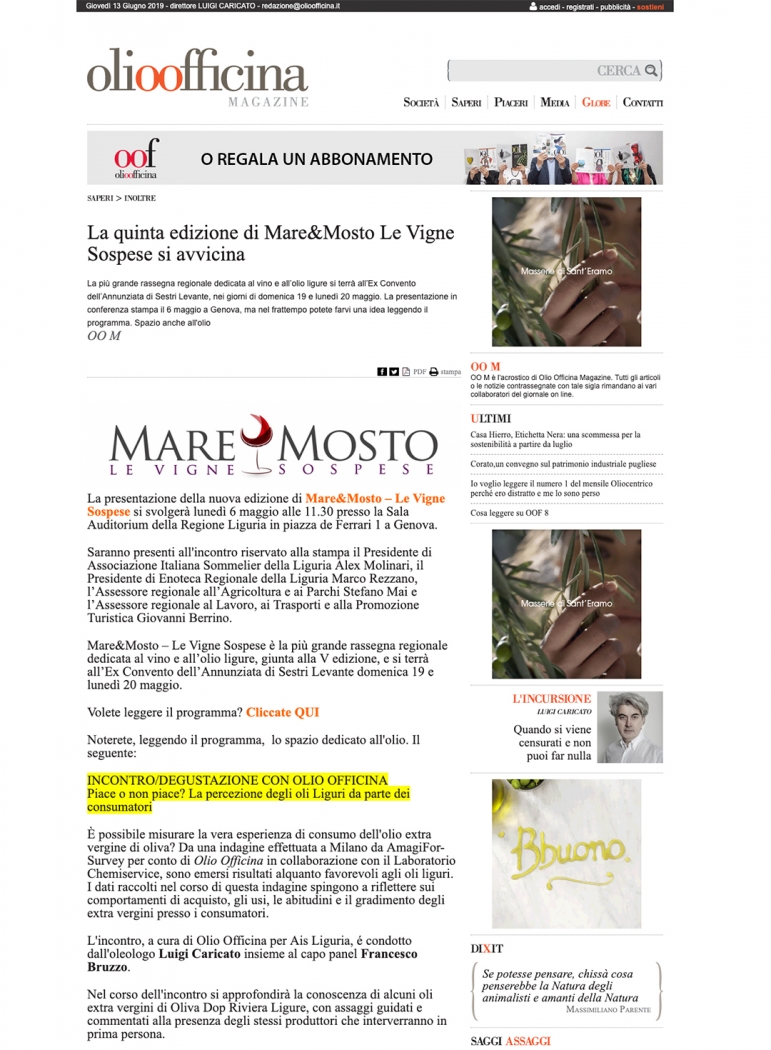 La quinta edizione di Mare&Mosto Le Vigne Sospese si avvicina