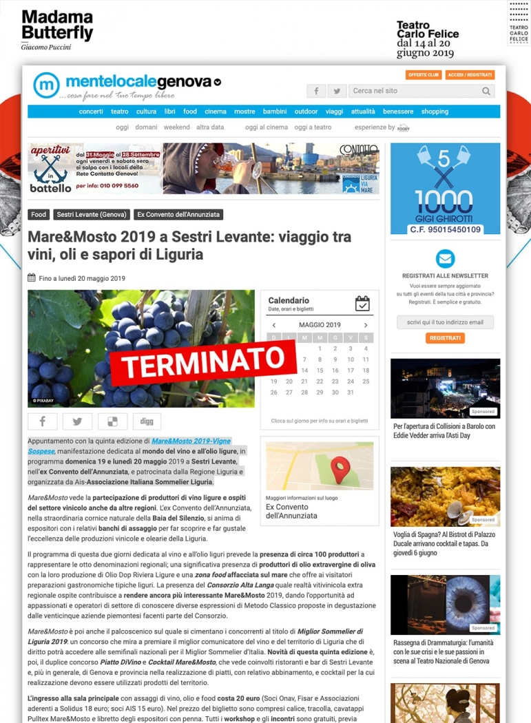 Mare&Mosto 2019 a Sestri Levante: viaggio tra vini, oli e sapori di Liguria