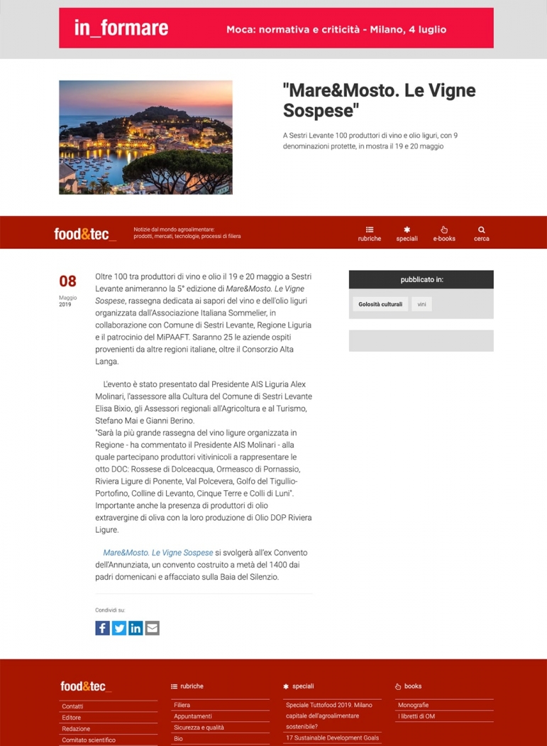 "Mare&Mosto. Le Vigne Sospese"