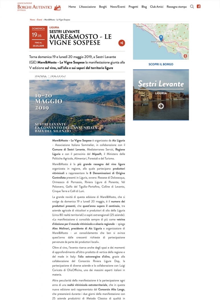 Sestri Levante - Mare&Mosto - Le vigne sospese